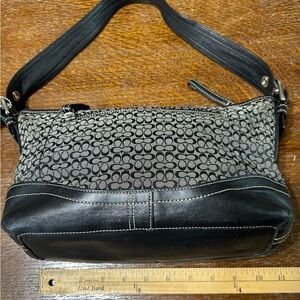 Coach Black and Gray F10945 Hobo Shoulder Bag - Great Condition